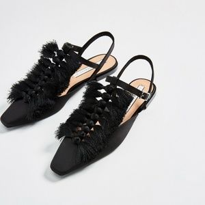 ZARA Satin Slingback Shoes